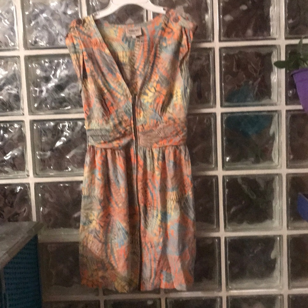 Santiki Large 100% rayón front zip dress